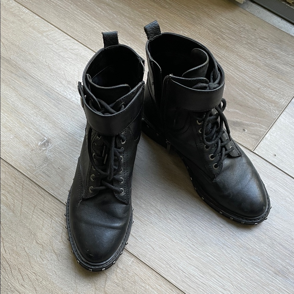 Vince Camuto Black Combat Boots